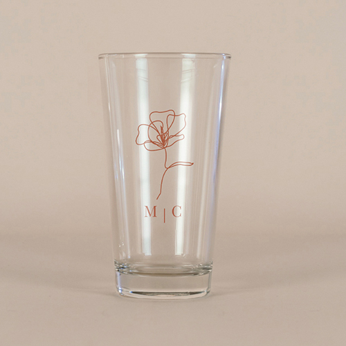 Verre à bière de mariage Terracotta à personnaliser
