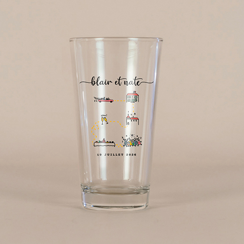 Verre à bière de mariage Timeline à personnaliser