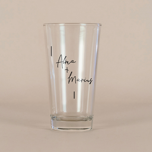 Verre à bière de mariage Warp à personnaliser