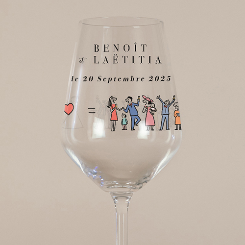 Verre à vin de mariage Addition à personnaliser