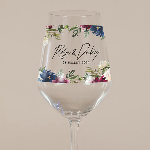 Verre à vin de mariage Belladone à personnaliser