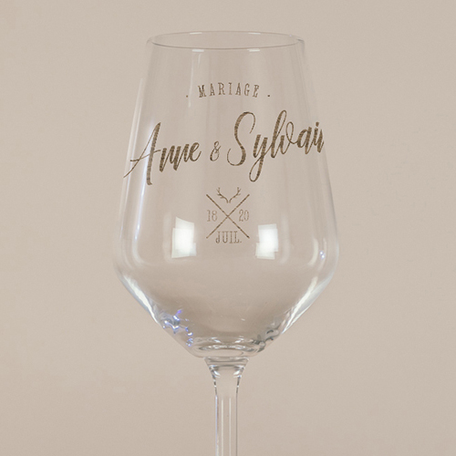 Verre à vin de mariage Bois à personnaliser