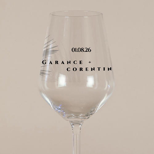 Verre à vin de mariage Branche à personnaliser