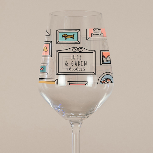 Verre à vin de mariage Cadres à personnaliser