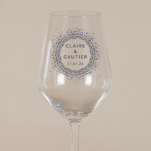 Verre à vin de mariage Constellation à personnaliser