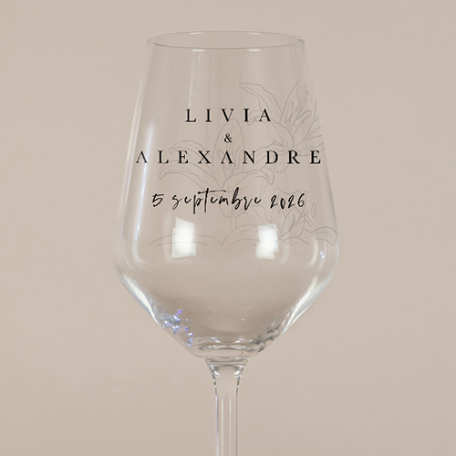 Verre à vin de mariage Dallma à personnaliser