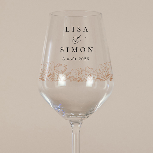 Verre à vin de mariage Devon à personnaliser