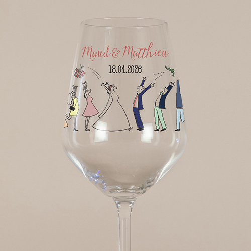 Verre à vin de mariage Lancer de bouquet à personnaliser