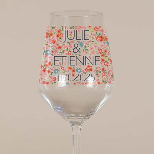 Verre à vin de mariage Liberty à personnaliser