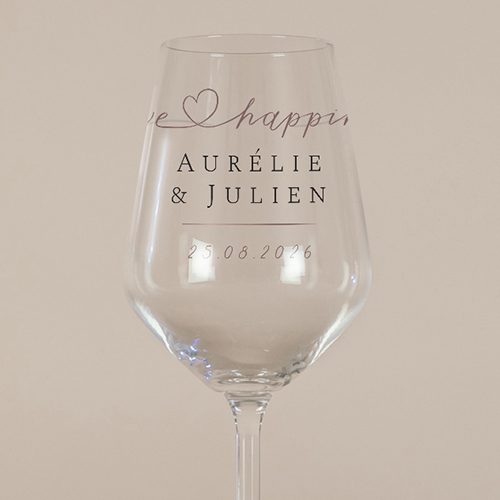 Verre à vin de mariage Love à personnaliser