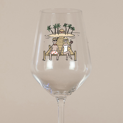 Verre à vin de mariage Ponton à personnaliser