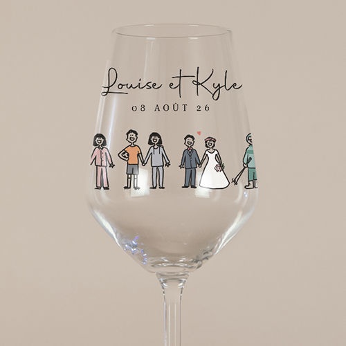 Verre à vin de mariage Tenues à personnaliser