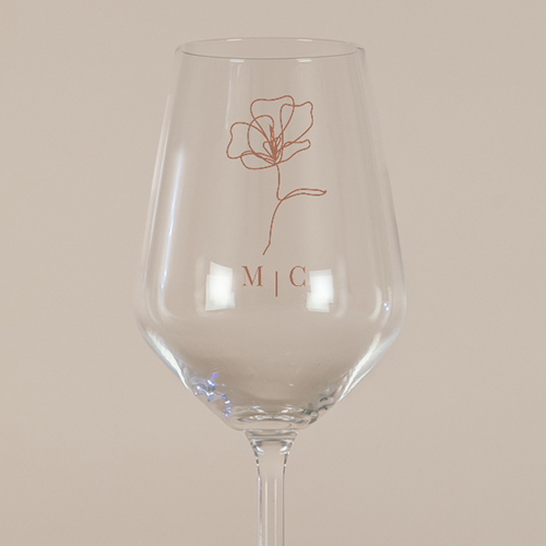 Verre à vin de mariage Terracotta à personnaliser