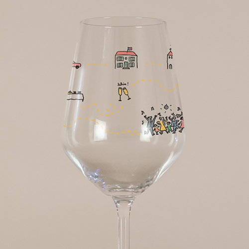 Verre à vin de mariage Timeline à personnaliser