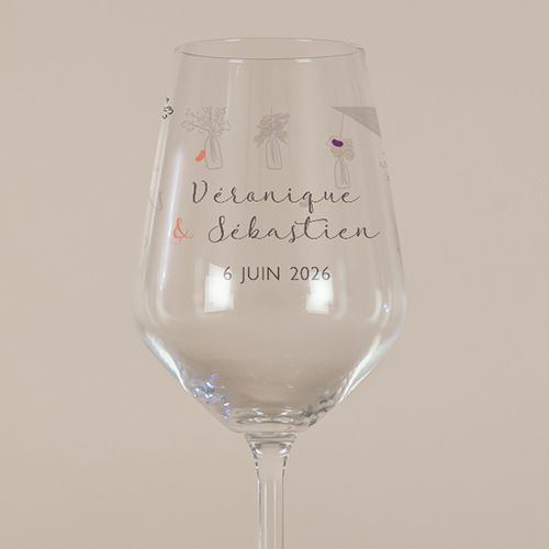 Verre à vin de mariage Vases suspendus à personnaliser