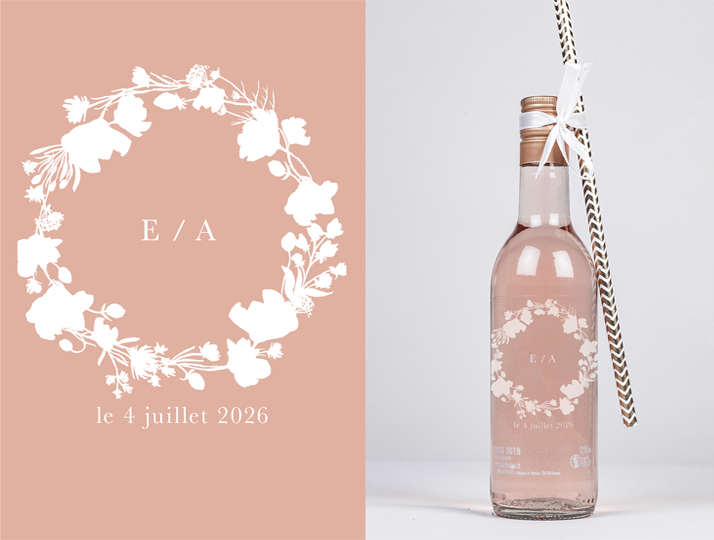 La petite bouteille de rosé personnalisée ‣ Mademoiselle Dentelle