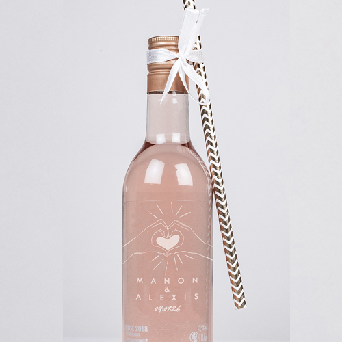 Rosé de mariage Coeur rouge à personnaliser