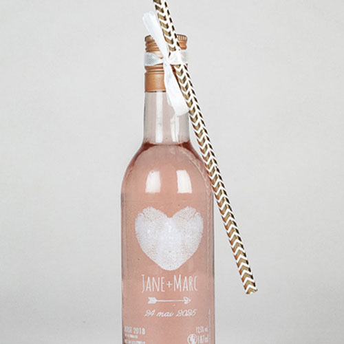 Rosé de mariage Coeur à personnaliser
