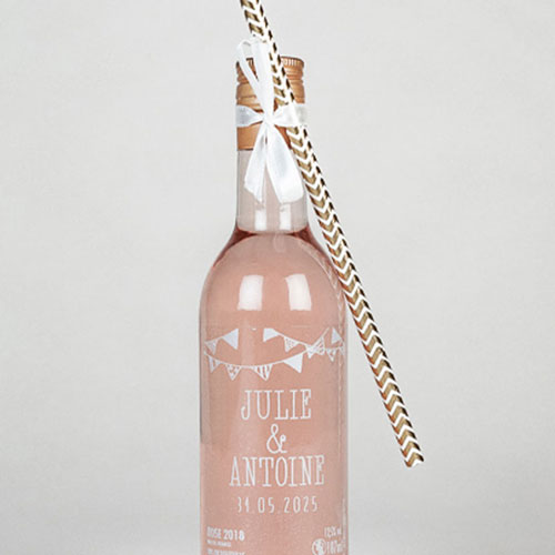 Rosé de mariage Fanions à personnaliser