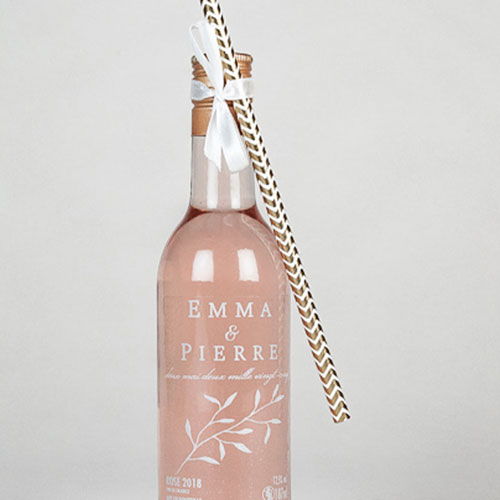 Rosé de mariage Feuilles dorées à personnaliser