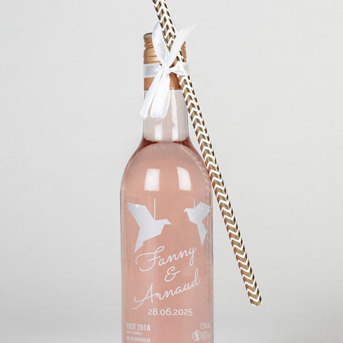 Rosé de mariage Origami à personnaliser