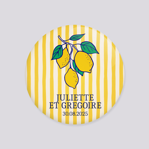 Badge de mariage Acidulé à personnaliser