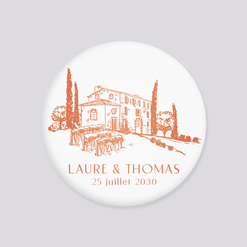 Badge de mariage Alba à personnaliser