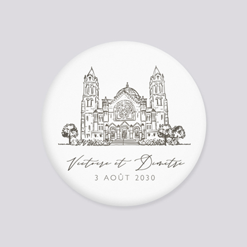 Badge de mariage Basilia à personnaliser