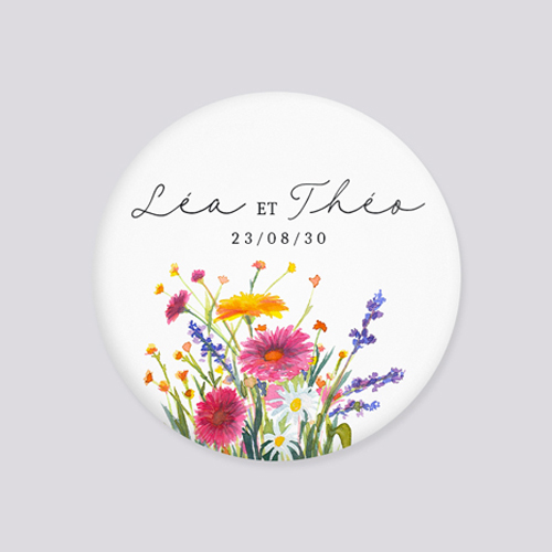 Badge de mariage Bucolique à personnaliser