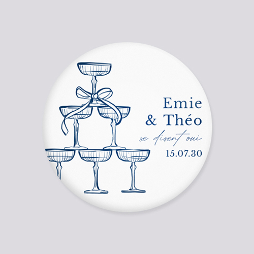 Badge de mariage Cristel à personnaliser