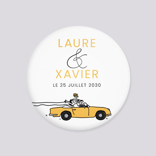 Badge de mariage Décapotable à personnaliser