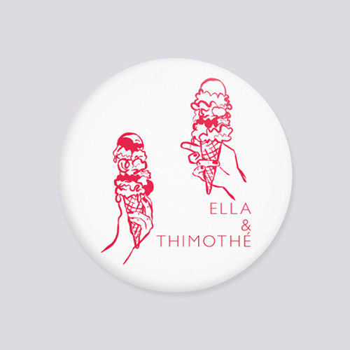Badge de mariage Gelati à personnaliser