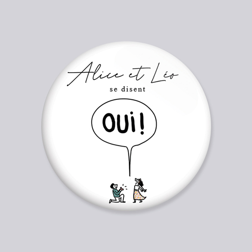 Badge de mariage La Demande à personnaliser