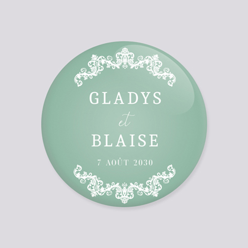 Badge de mariage Lacewood à personnaliser