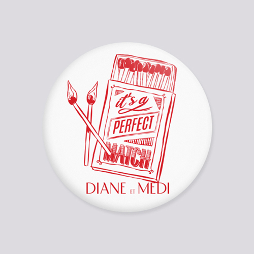 Badge de mariage Le Match à personnaliser