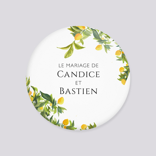 Badge de mariage Limonier à personnaliser