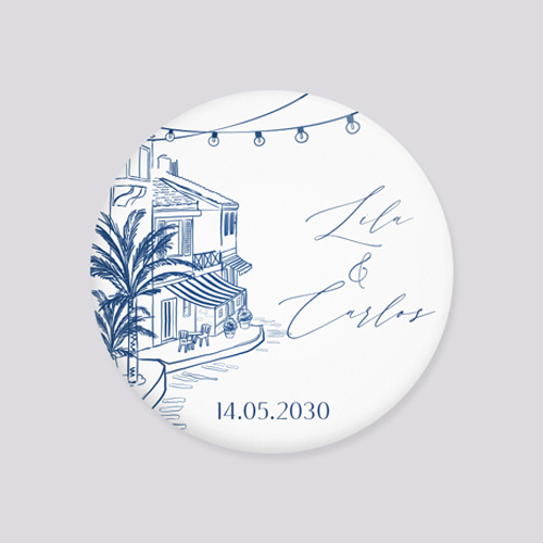 Badge de mariage Solenza à personnaliser
