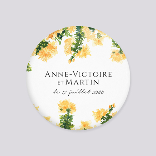 Badge de mariage Solstice à personnaliser