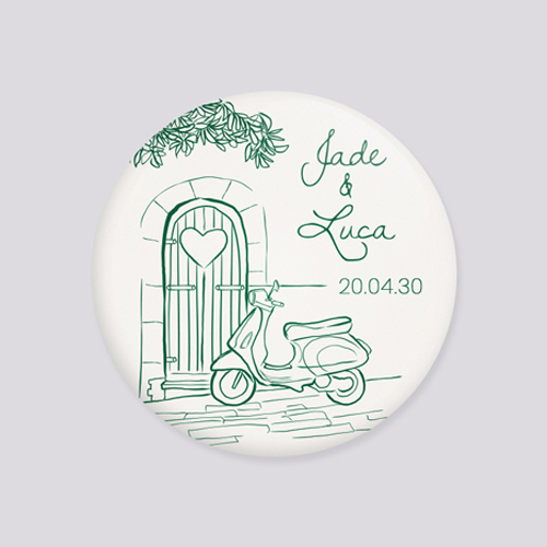 Badge de mariage Stella à personnaliser