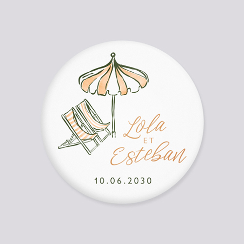 Badge de mariage Transat à personnaliser