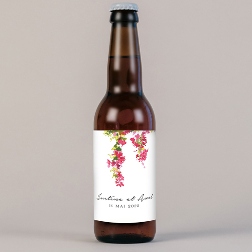 Bière de mariage Fushia à personnaliser