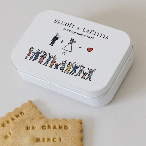 Boîte métal :univers de mariage Addition à personnaliser