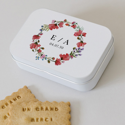 Boîte métal :univers de mariage Alexandria à personnaliser