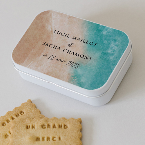 Boîte métal :univers de mariage Alméria à personnaliser