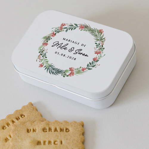 Boîte métal :univers de mariage Amara à personnaliser