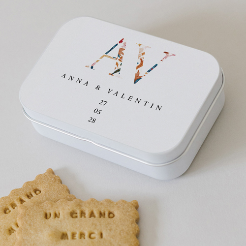Boîte métal :univers de mariage Anna à personnaliser