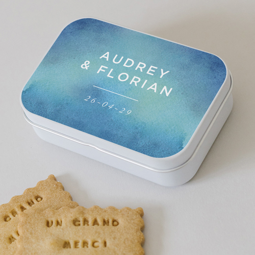 Boîte métal :univers de mariage Aquatique à personnaliser