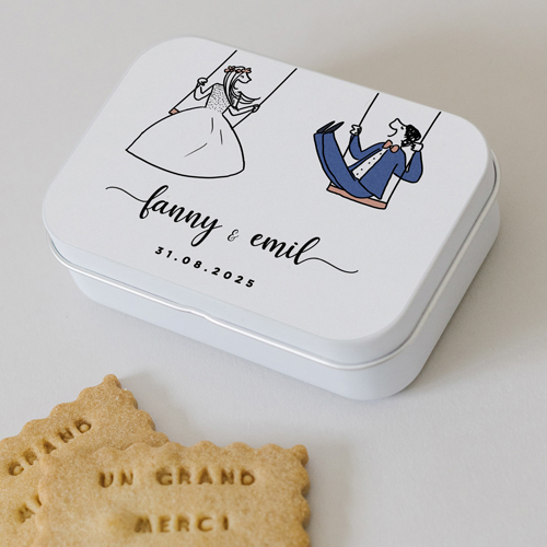 Boîte métal :univers de mariage Balançoires à personnaliser