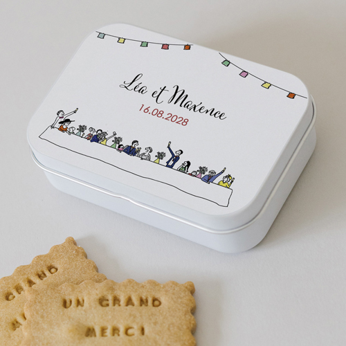 Boîte métal :univers de mariage Banquet de mariage à personnaliser