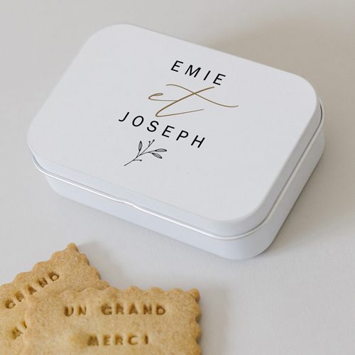 Boîte métal :univers de mariage Brooklyn à personnaliser